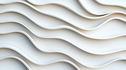 Abstract White Waves Design with Curved Lines and Textures