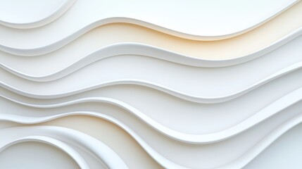 Abstract White Waves Background with Smooth Curves and Texture