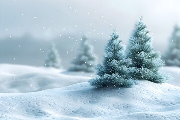 Obraz premium A group of trees sitting on top of a snow covered field