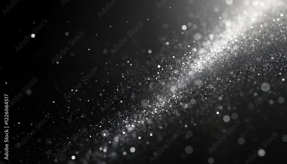 Leinwandbilder Abstract black background with white noise, scratches. Particles, dust create dynamic design element. Design gives sense of movement, depth. Minimal style great for various design projects. Great