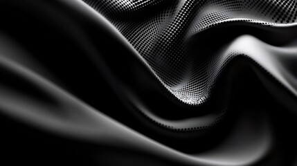 Fototapeta premium Abstract Dark Grey Halftone Waves: A Digital Art Piece