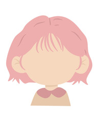 Faceless Pink-Haired Character Illustration