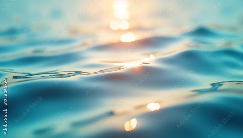 Aufkleber rippling water surface reflects sunlight. abstract texture shows calm water surface. beautiful tranq