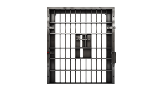 Steel Jail Cell Door Secure Prison Gate Crime Scene Justice Concept