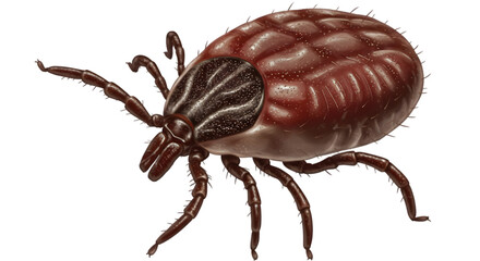 Castor bean tick  isolated on withe background,png close-up,