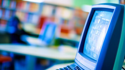 In the library, computers are available to help students with their research, report preparation, and to explore digital books and resources