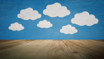 Majestic Clouds Swirling over a Rustic Wood Grain Background, Showcasing the Dramatic Beauty of...