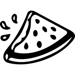 vector monochrome illustration of slice watermelon