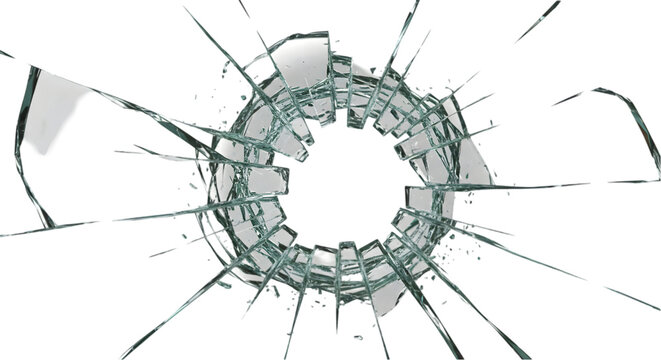  A broken hole in glass. shesha PNG glass crash ISOleted in white background