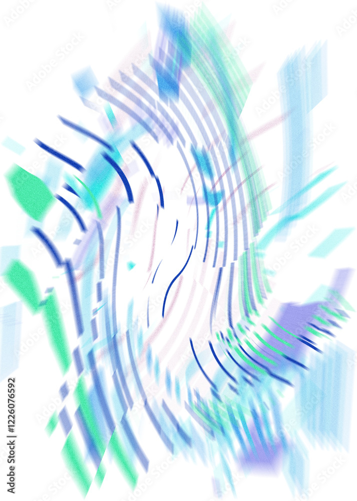 Wall mural an abstract transparent iridescent color blur design element.