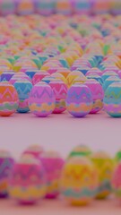 Large-scale Easter egg arrangement in a spiral composition