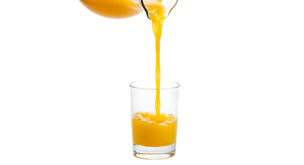 a jug pouring mango juice into a glass  png, isolated on transparent background