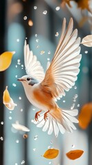 Obraz premium Graceful Bird in Autumn Flight