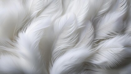 Pure White Soft Down Feather Texture A Captivating Study of Light and Texture in a Monochromatic Palette, Emphasizing Delicate Whiteness and Smooth Surfaces.