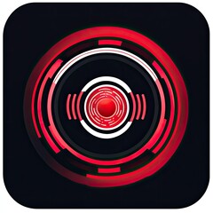Fototapeta premium Abstract red and black circular technology design.
