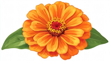 Vibrant Zinnia Flower Isolated on White Background for Graphic Design Projects