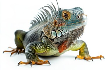Obraz premium Vibrant Green Iguana Close-Up
