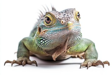 Obraz premium Vibrant Green Iguana Close-Up