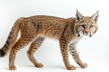 Naklejka premium Majestic Lynx on White Background