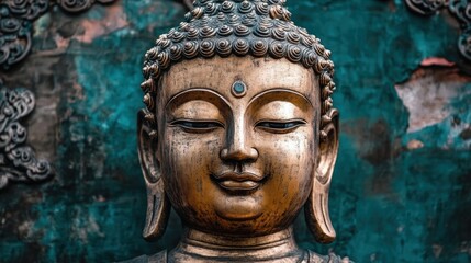 Serene Buddha Statue With Intricate Details and Rich Colors