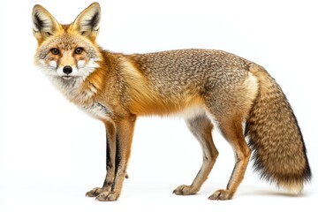 Fototapeta premium Red fox standing on white background