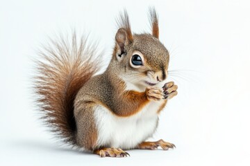 Obraz premium Adorable Red Squirrel enjoying a snack.