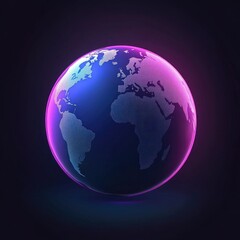 Glowing Earth globe, digital illustration.