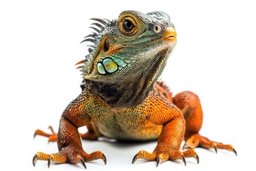 Obraz premium Vibrant Green Iguana Close-Up