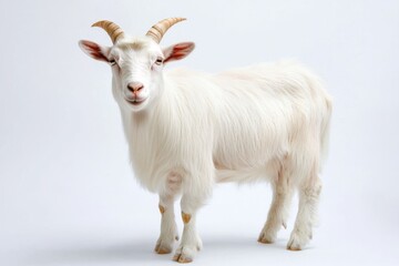 Fototapeta premium Portrait of a fluffy white goat