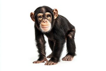 Naklejka premium Adorable young chimpanzee standing