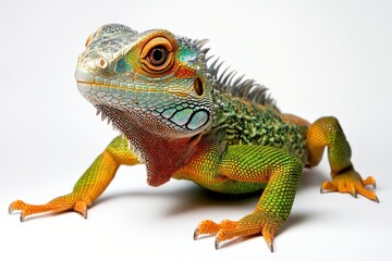 Obraz premium Vibrant Green Iguana Close-Up