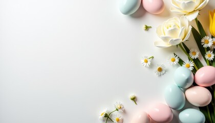 Simple Easter Menu Mockup with Pastel Hues and Painted Eggs