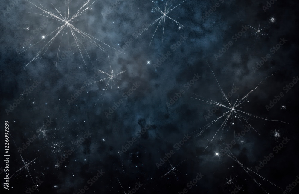 Poster dark space texture with white scratches, dust like stars. abstract design with distressed look. suit