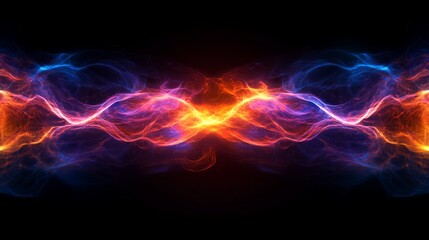 Fototapeta premium Abstract fiery and icy energy waves collide