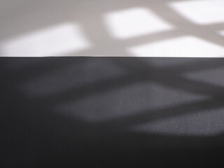 Black and White leather texture background with window shadow. Backdrop shadows for personalize custom message