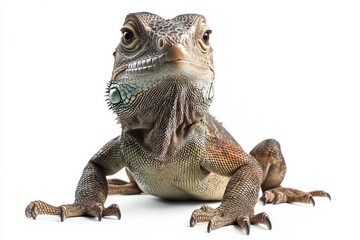 Obraz premium Close-up of a lizard against white background