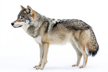 Naklejka premium Majestic gray wolf in winter setting