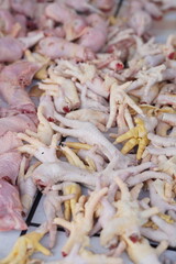 chicken pieces at traditional market