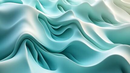 Obraz premium Abstract Teal and White Wave Pattern Design