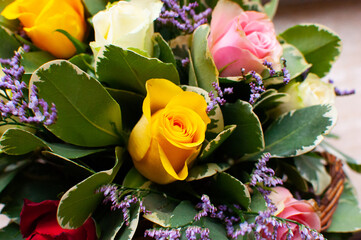 bouquet of yellow roses