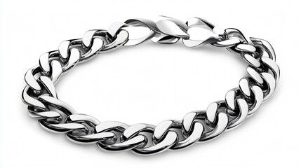 Obraz premium Gleaming Silver Chain in Centered Wide Angle Composition for Creative Design Projects