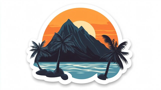 Professional Wide Angle Sticker Centered Composition Full View Image