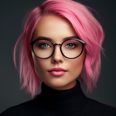 Fototapeta premium Hübsche junge Frau mit Brille