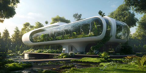 Fototapeta premium Greenhouse Powered by Clean Energy and Sustainable Technology