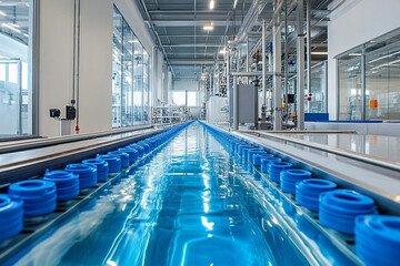 Fototapeta premium Innovative water supply system in modern factory setting