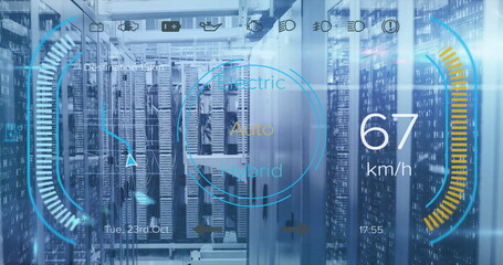 Image of car panel over server room