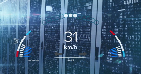 Image of car panel over server room