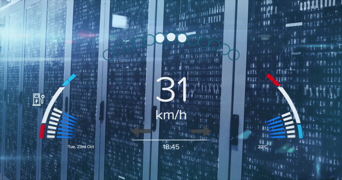 Image of car panel over server room - Powered by Adobe