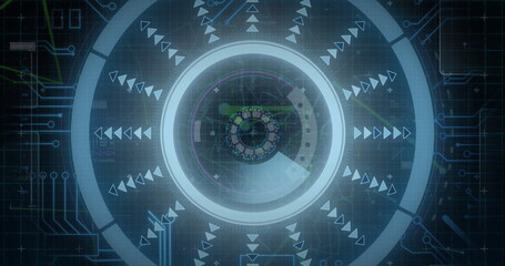 Image of digital data processing over black background