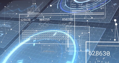 Image of digital data processing over black background